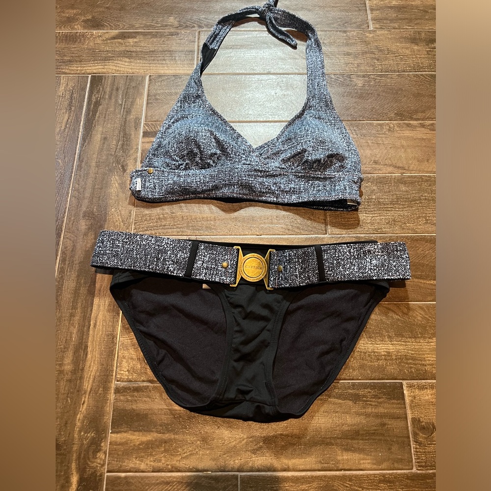 Elegant Black and Gray Women's Bikini Set